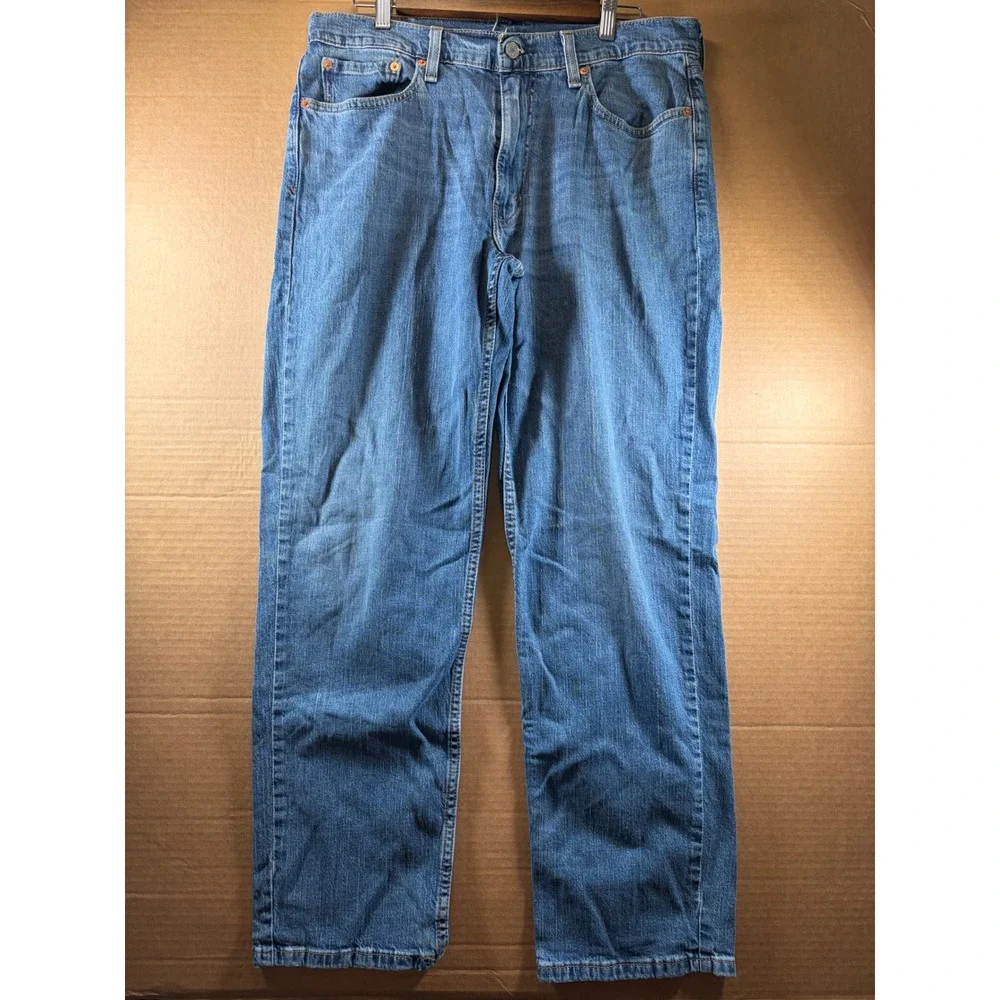 Levis 550 Relaxed Fit Tapered Leg Jeans Mens 33x28 Blue Denim Waterless Cotton